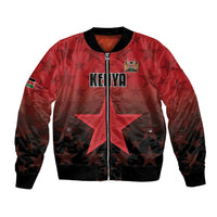 Custom Kenya Football Bomber Jacket Go Harambee Stars - Red Jersey - Wonder Print Shop
