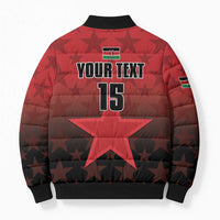 Custom Kenya Football Bomber Puffer Jacket Go Harambee Stars - Red Jersey - Wonder Print Shop