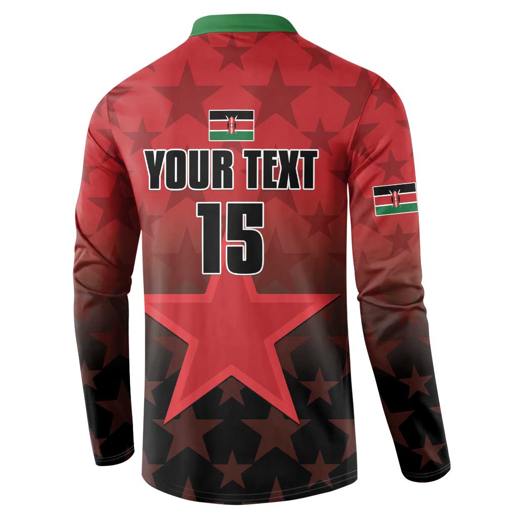 Custom Kenya Football Button Sweatshirt Go Harambee Stars - Red Jersey - Wonder Print Shop