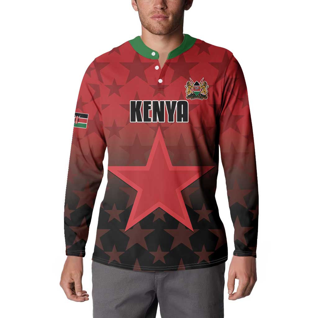 Custom Kenya Football Button Sweatshirt Go Harambee Stars - Red Jersey - Wonder Print Shop