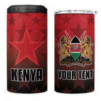 Custom Kenya Football 4 in 1 Can Cooler Tumbler Go Harambee Stars - Red Jersey - Wonder Print Shop