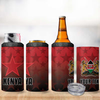 Custom Kenya Football 4 in 1 Can Cooler Tumbler Go Harambee Stars - Red Jersey - Wonder Print Shop
