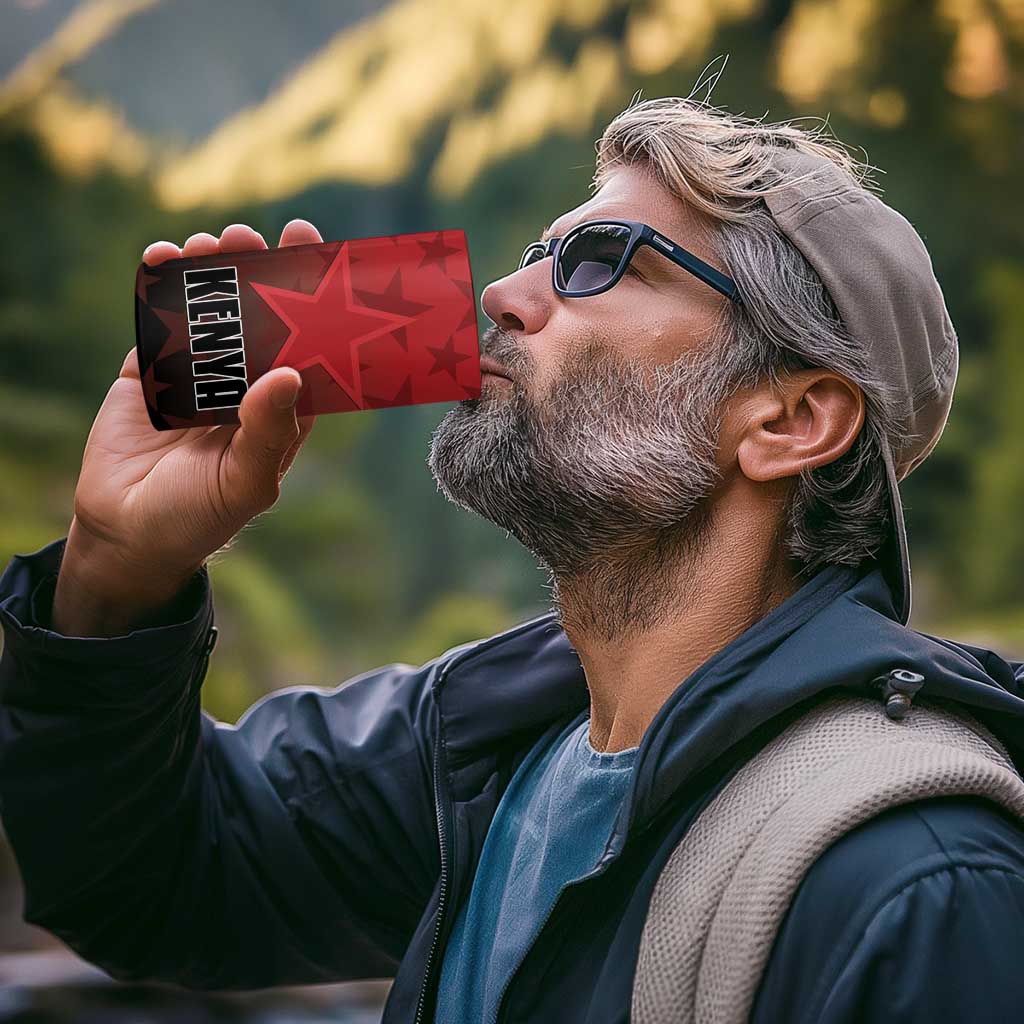 Custom Kenya Football 4 in 1 Can Cooler Tumbler Go Harambee Stars - Red Jersey - Wonder Print Shop