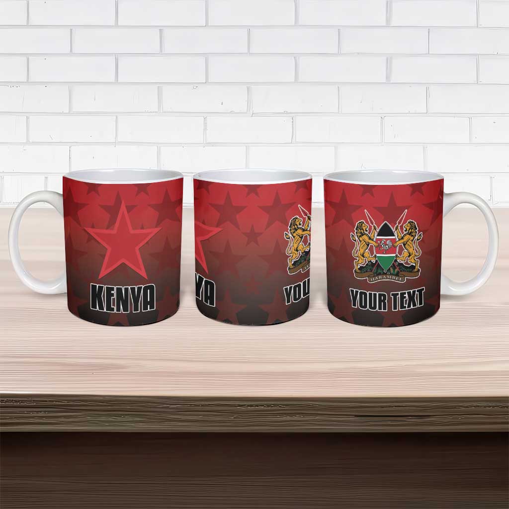 Custom Kenya Football Ceramic Mug Go Harambee Stars - Red Jersey - Wonder Print Shop