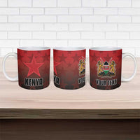 Custom Kenya Football Ceramic Mug Go Harambee Stars - Red Jersey - Wonder Print Shop