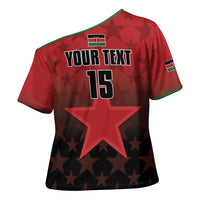 Custom Kenya Football Cross Shoulder Shirt Go Harambee Stars - Red Jersey - Wonder Print Shop