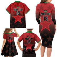 Custom Kenya Football Family Matching Long Sleeve Bodycon Dress and Hawaiian Shirt Go Harambee Stars - Red Jersey - Wonder Print Shop