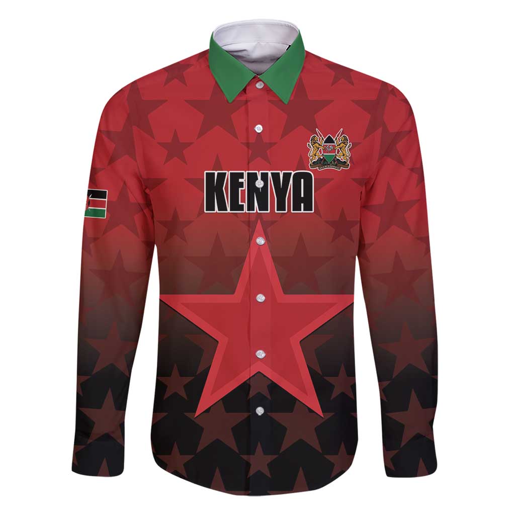 Custom Kenya Football Family Matching Long Sleeve Bodycon Dress and Hawaiian Shirt Go Harambee Stars - Red Jersey - Wonder Print Shop