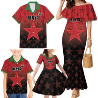 Custom Kenya Football Family Matching Mermaid Dress and Hawaiian Shirt Go Harambee Stars - Red Jersey - Wonder Print Shop