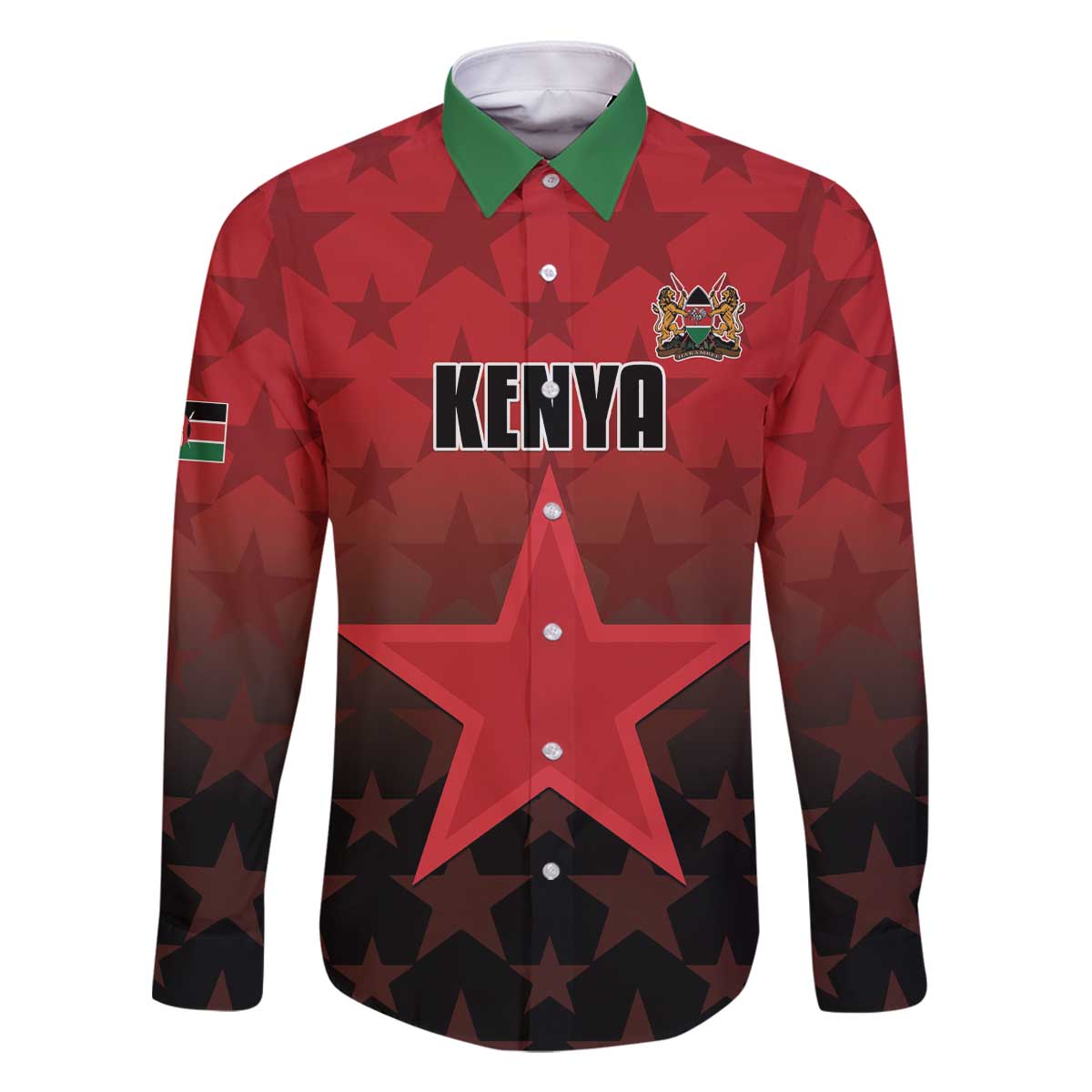 Custom Kenya Football Family Matching Off The Shoulder Long Sleeve Dress and Hawaiian Shirt Go Harambee Stars - Red Jersey - Wonder Print Shop