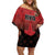 Custom Kenya Football Family Matching Off Shoulder Short Dress and Hawaiian Shirt Go Harambee Stars - Red Jersey - Wonder Print Shop