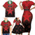 Custom Kenya Football Family Matching Short Sleeve Bodycon Dress and Hawaiian Shirt Go Harambee Stars - Red Jersey - Wonder Print Shop