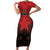 Custom Kenya Football Family Matching Short Sleeve Bodycon Dress and Hawaiian Shirt Go Harambee Stars - Red Jersey - Wonder Print Shop