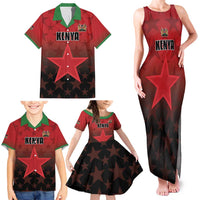 Custom Kenya Football Family Matching Tank Maxi Dress and Hawaiian Shirt Go Harambee Stars - Red Jersey - Wonder Print Shop
