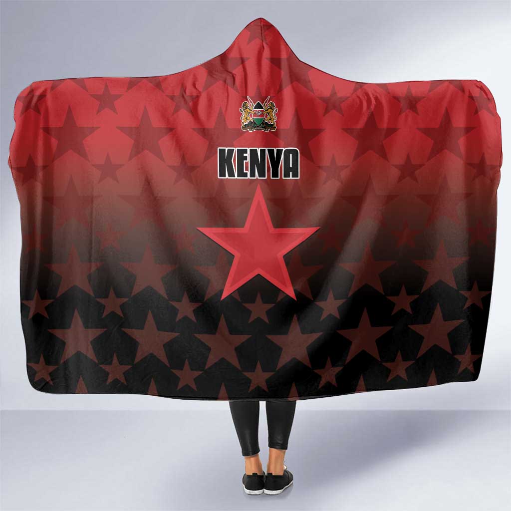 Kenya Football Hooded Blanket Go Harambee Stars - Red Jersey - Wonder Print Shop