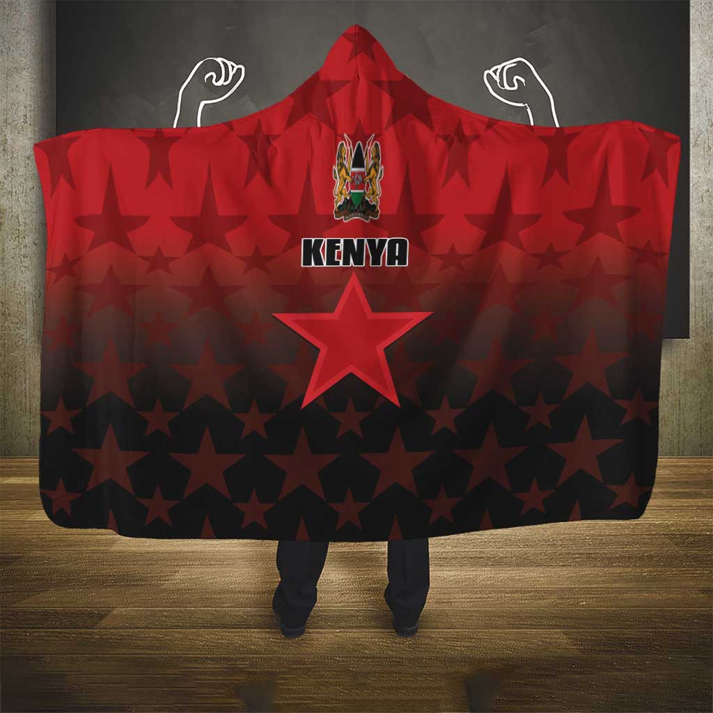 Kenya Football Hooded Blanket Go Harambee Stars - Red Jersey - Wonder Print Shop
