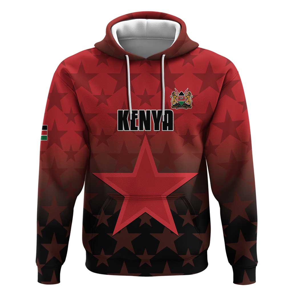 Custom Kenya Football Hoodie Go Harambee Stars - Red Jersey - Wonder Print Shop
