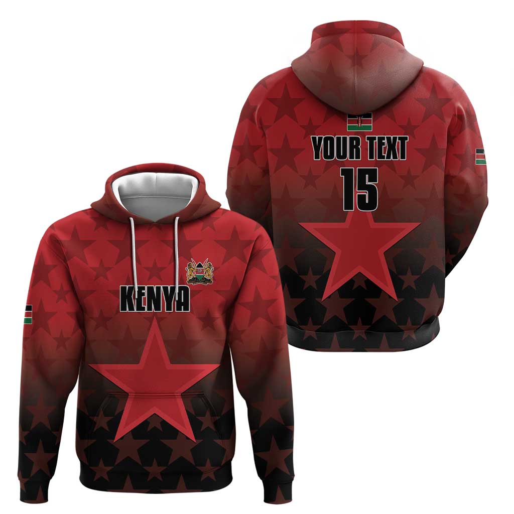 Custom Kenya Football Hoodie Go Harambee Stars - Red Jersey - Wonder Print Shop