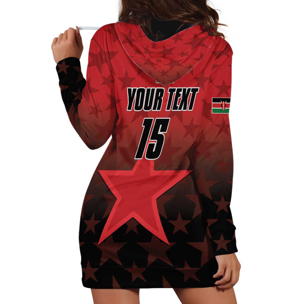 Custom Kenya Football Hoodie Dress Go Harambee Stars - Red Jersey - Wonder Print Shop