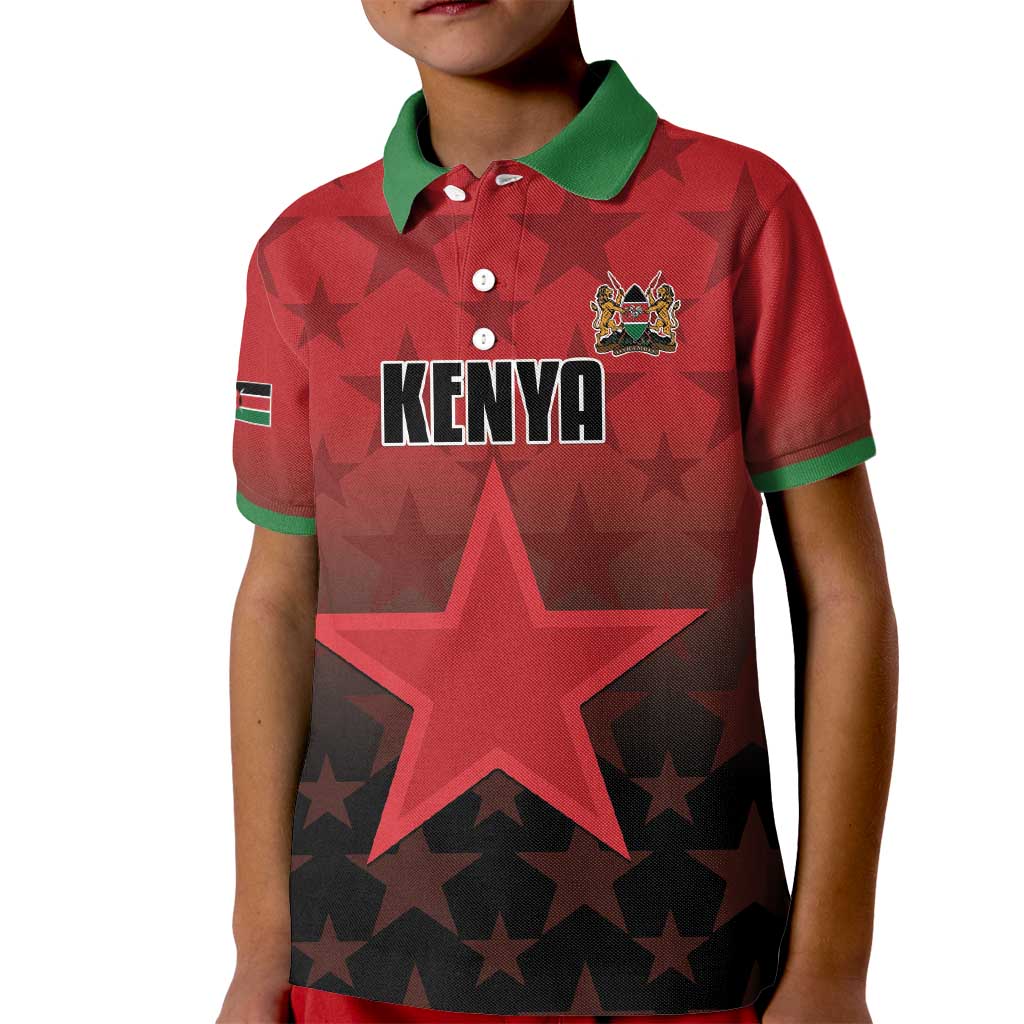 Custom Kenya Football Kid Polo Shirt Go Harambee Stars - Red Jersey - Wonder Print Shop