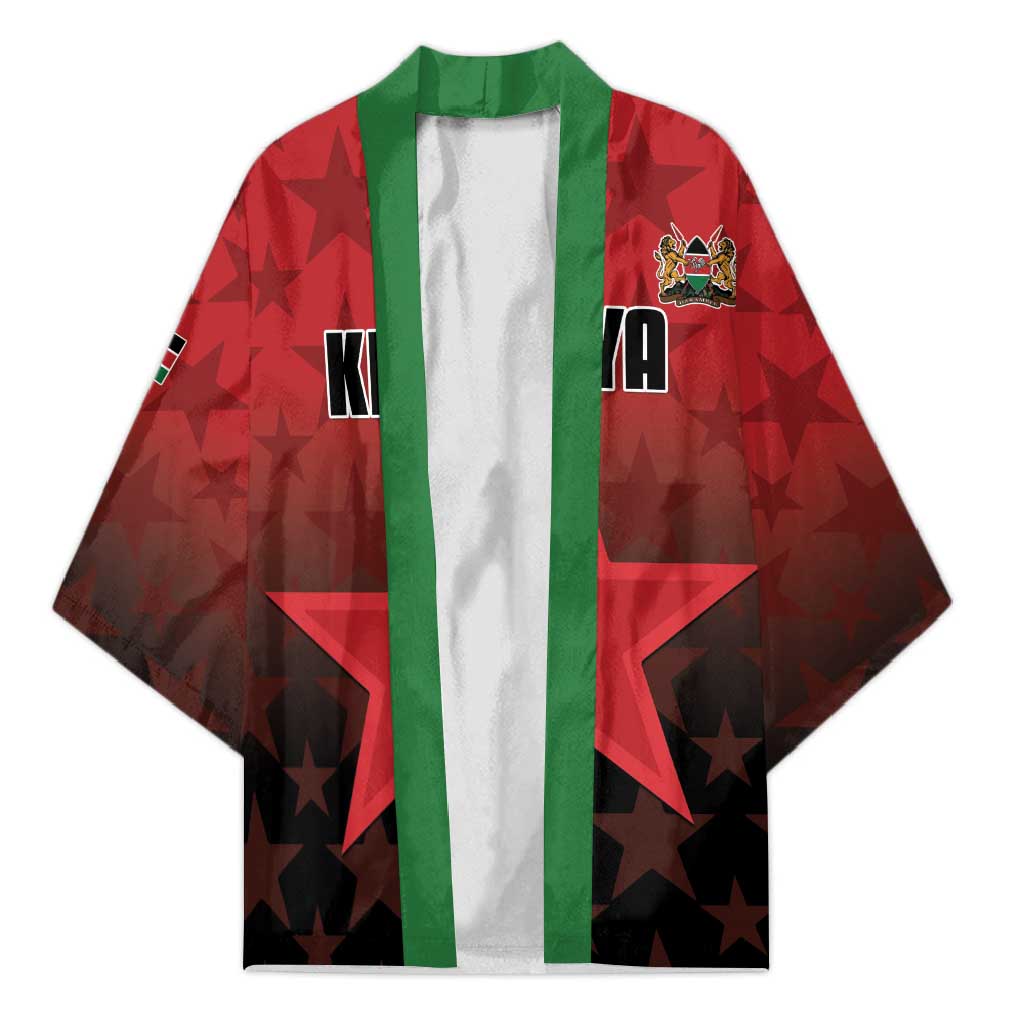 Custom Kenya Football Kimono Go Harambee Stars - Red Jersey - Wonder Print Shop