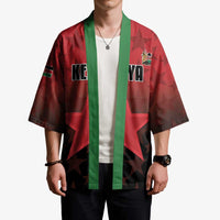 Custom Kenya Football Kimono Go Harambee Stars - Red Jersey - Wonder Print Shop