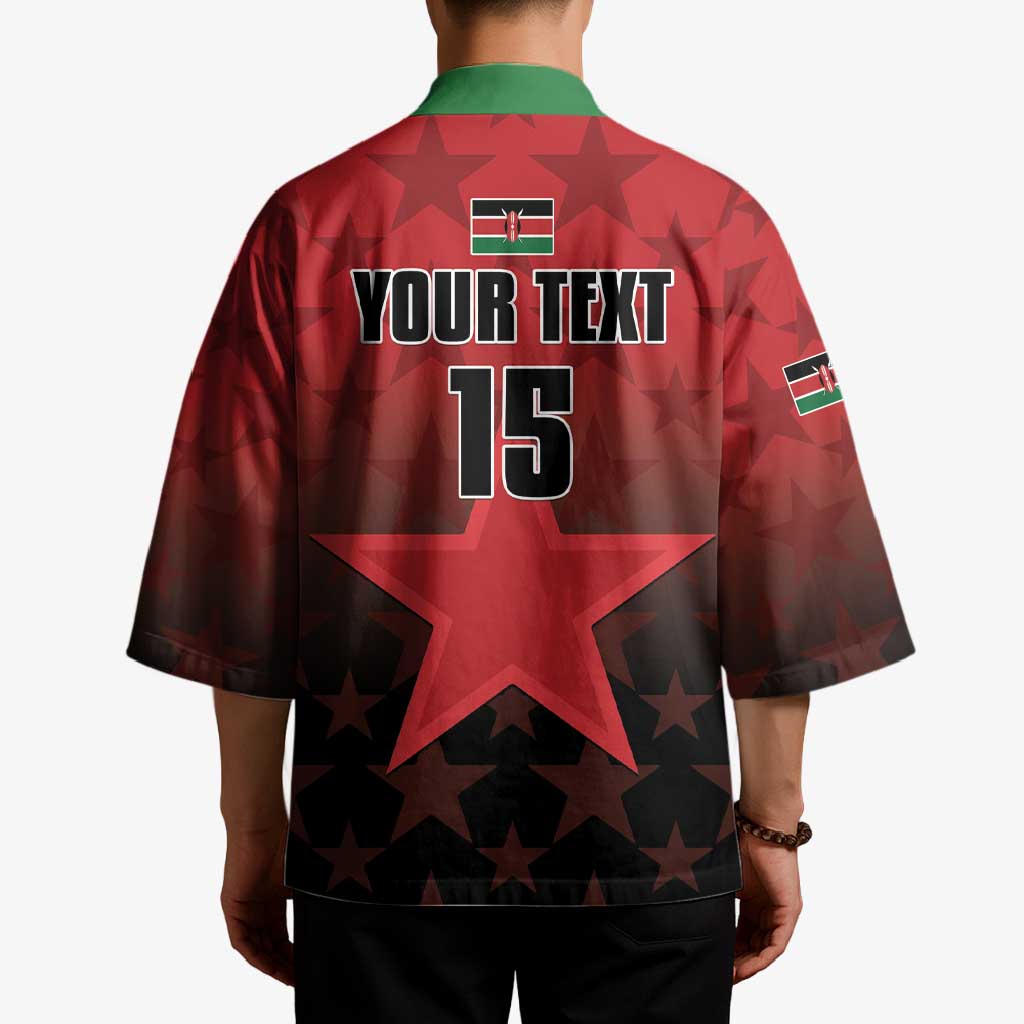 Custom Kenya Football Kimono Go Harambee Stars - Red Jersey - Wonder Print Shop