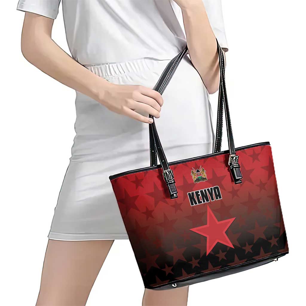 Kenya Football Leather Tote Bag Go Harambee Stars - Red Jersey - Wonder Print Shop