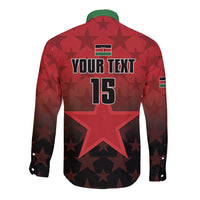 Custom Kenya Football Long Sleeve Button Shirt Go Harambee Stars - Red Jersey - Wonder Print Shop