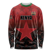 Custom Kenya Football Long Sleeve Shirt Go Harambee Stars - Red Jersey - Wonder Print Shop