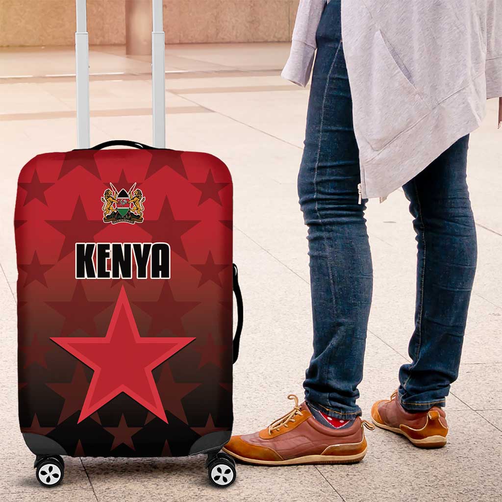 Kenya Football Luggage Cover Go Harambee Stars - Red Jersey - Wonder Print Shop