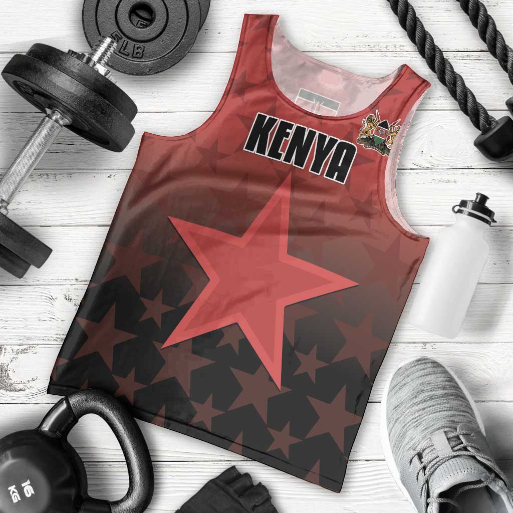 Custom Kenya Football Men Tank Top Go Harambee Stars - Red Jersey - Wonder Print Shop