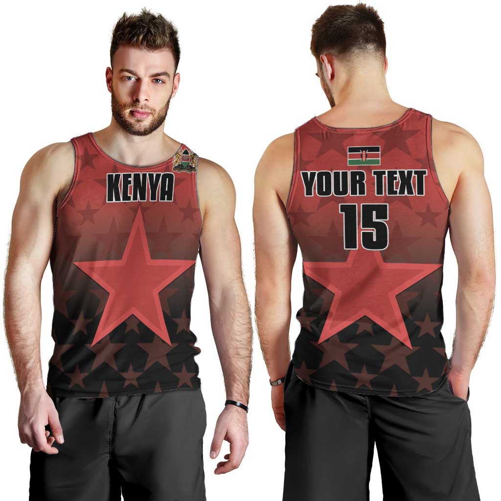 Custom Kenya Football Men Tank Top Go Harambee Stars - Red Jersey - Wonder Print Shop
