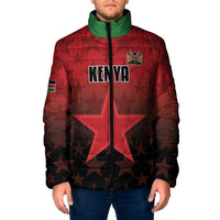 Custom Kenya Football Padded Jacket Go Harambee Stars - Red Jersey - Wonder Print Shop