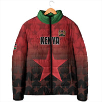 Custom Kenya Football Padded Jacket Go Harambee Stars - Red Jersey - Wonder Print Shop