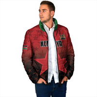 Custom Kenya Football Padded Jacket Go Harambee Stars - Red Jersey - Wonder Print Shop