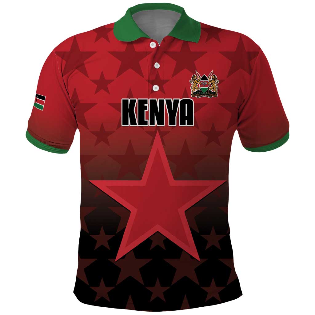 Custom Kenya Football Polo Shirt Go Harambee Stars - Red Jersey - Wonder Print Shop
