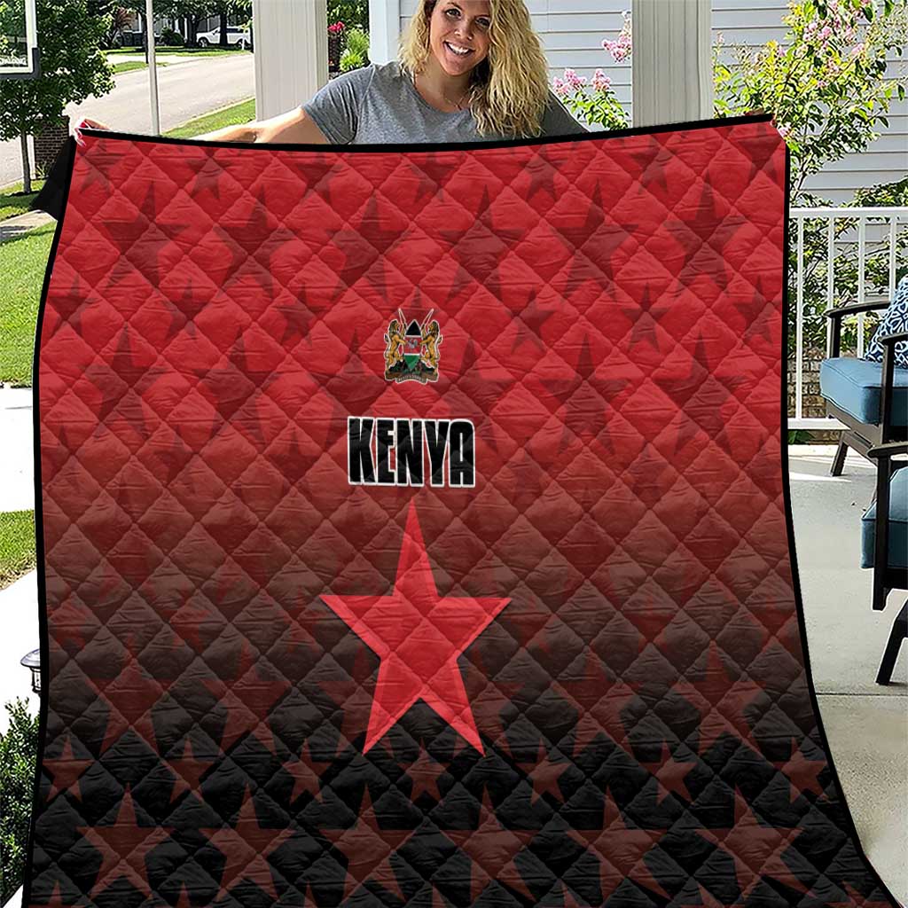 Kenya Football Quilt Go Harambee Stars - Red Jersey - Wonder Print Shop