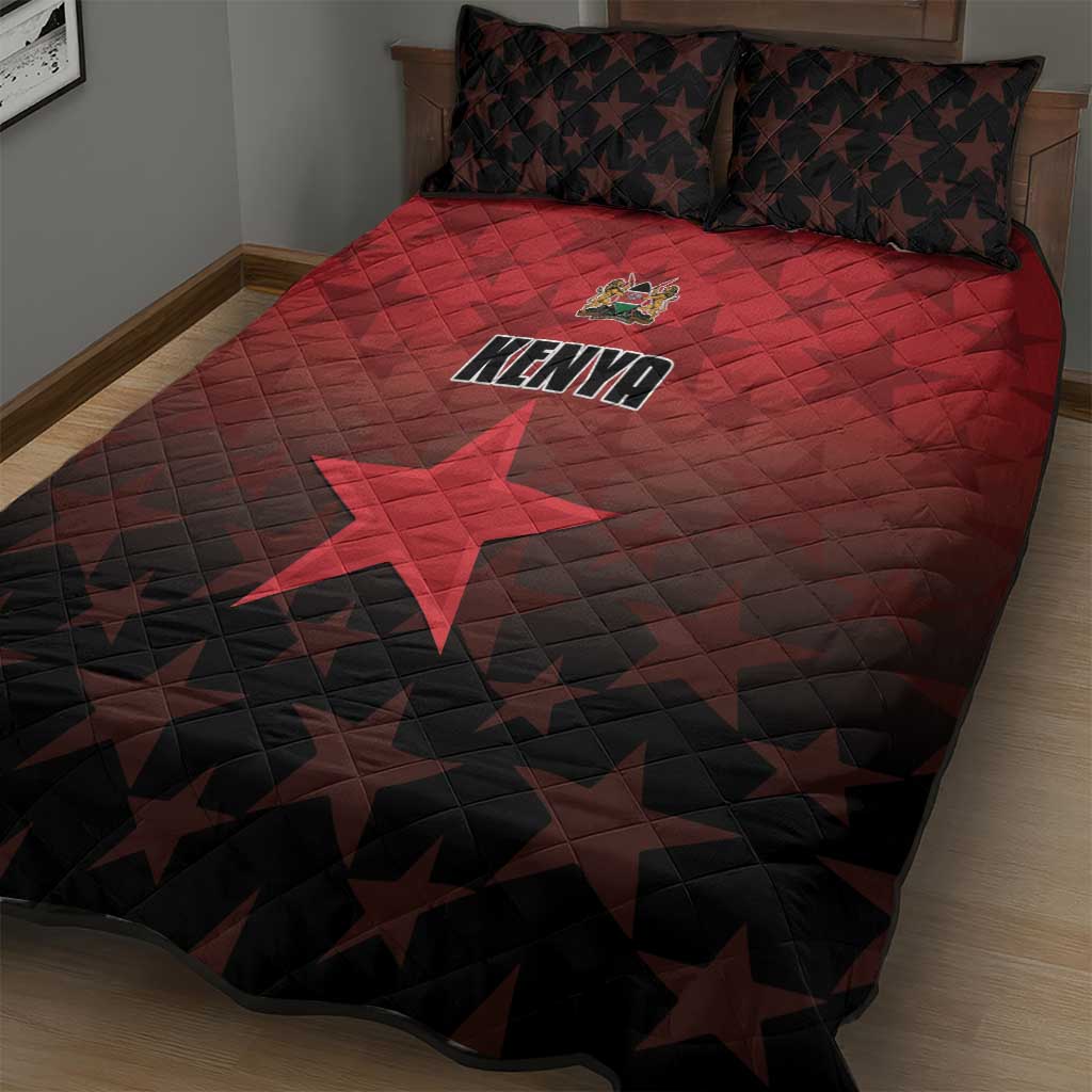 Kenya Football Quilt Bed Set Go Harambee Stars - Red Jersey - Wonder Print Shop