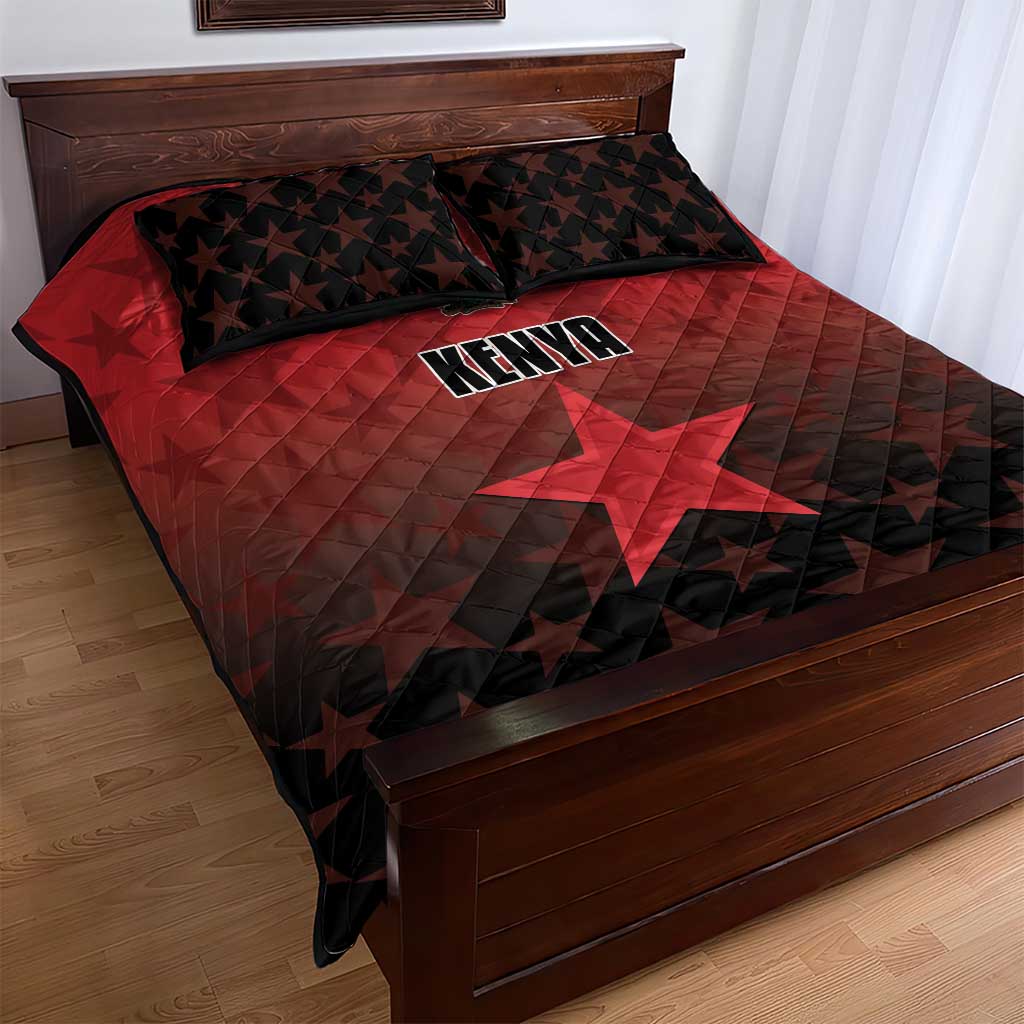 Kenya Football Quilt Bed Set Go Harambee Stars - Red Jersey - Wonder Print Shop