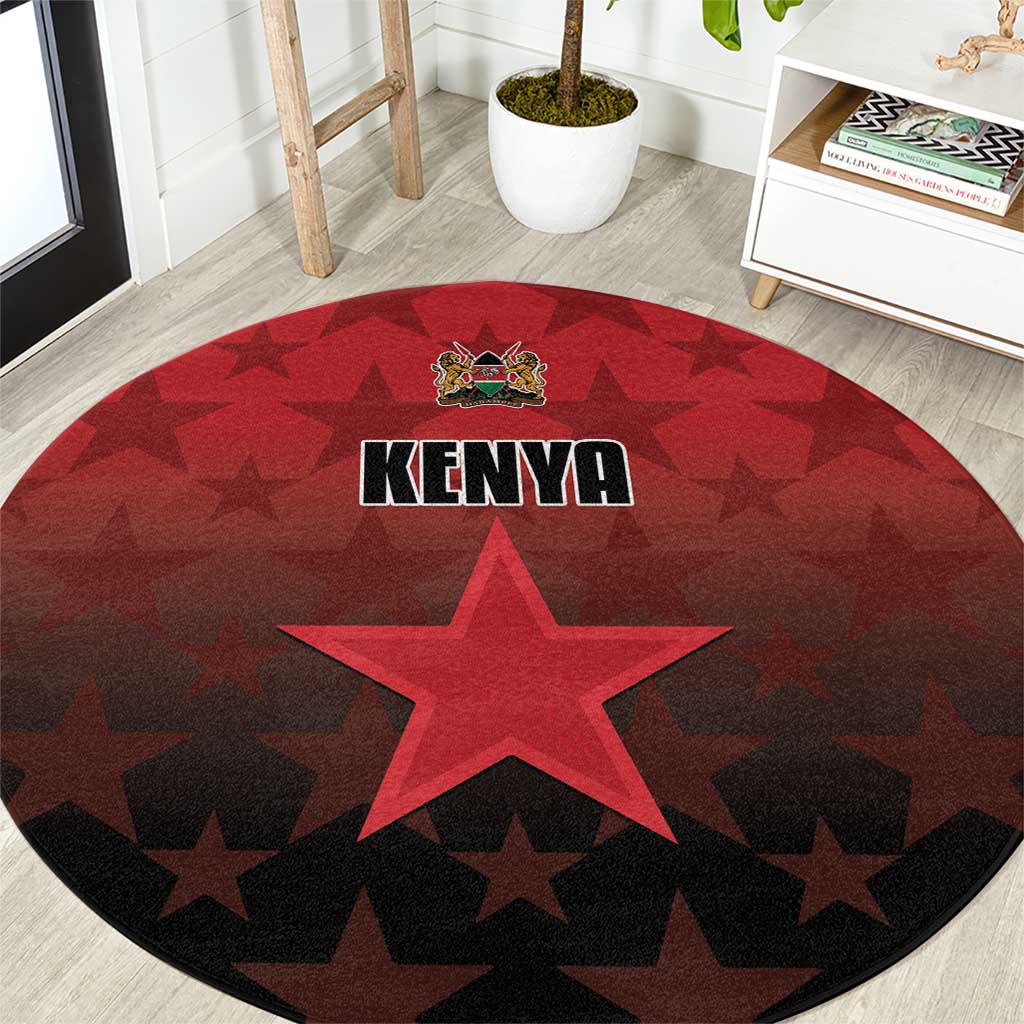 Kenya Football Round Carpet Go Harambee Stars - Red Jersey - Wonder Print Shop