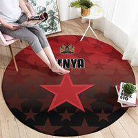Kenya Football Round Carpet Go Harambee Stars - Red Jersey - Wonder Print Shop