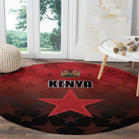 Kenya Football Round Carpet Go Harambee Stars - Red Jersey - Wonder Print Shop
