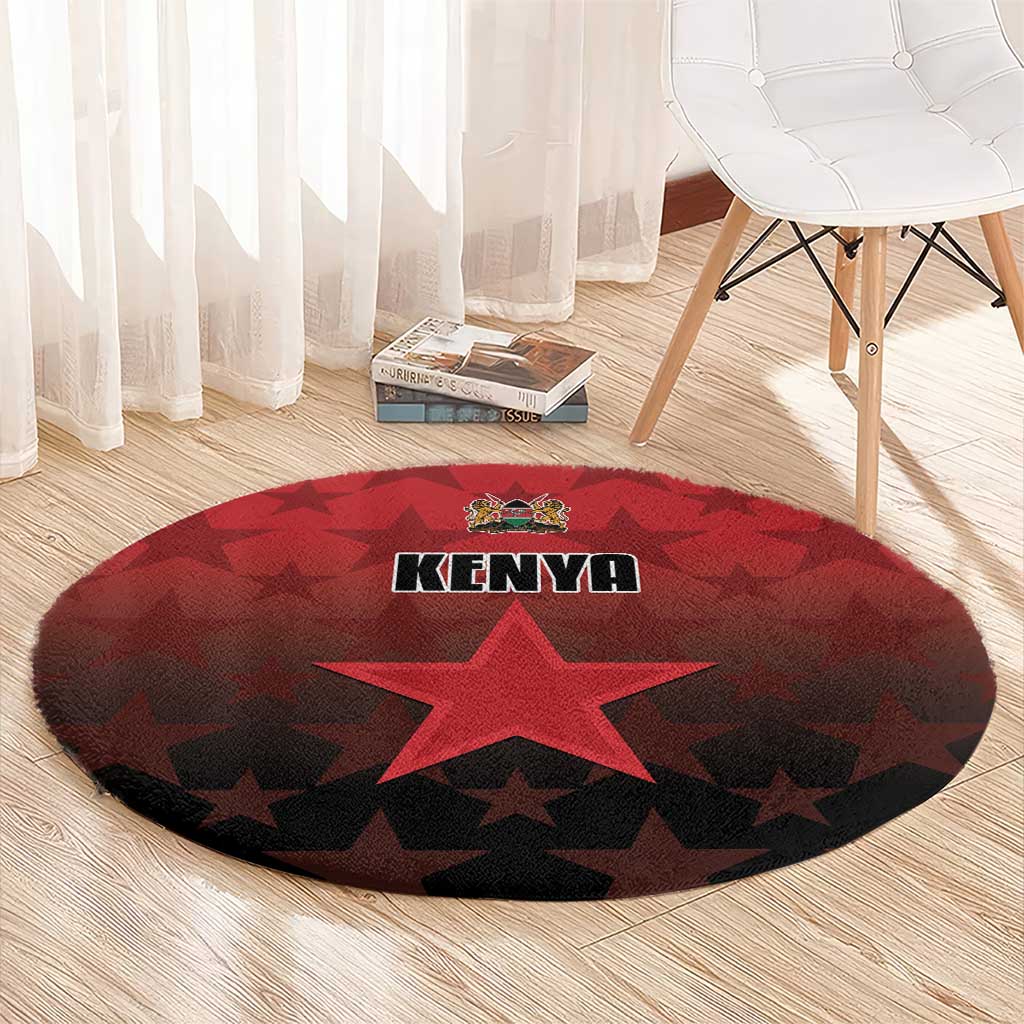 Kenya Football Round Carpet Go Harambee Stars - Red Jersey - Wonder Print Shop