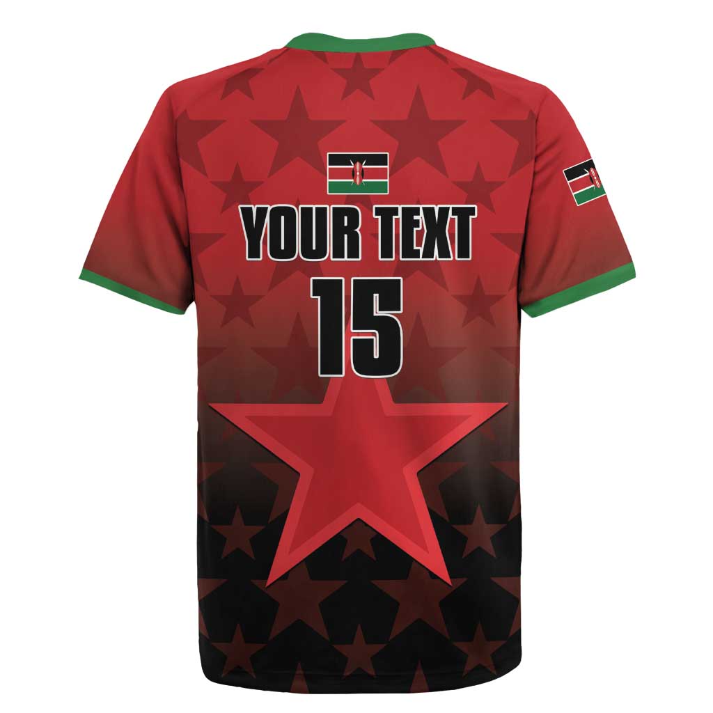 Custom Kenya Football Rugby Jersey Go Harambee Stars - Red Jersey - Wonder Print Shop