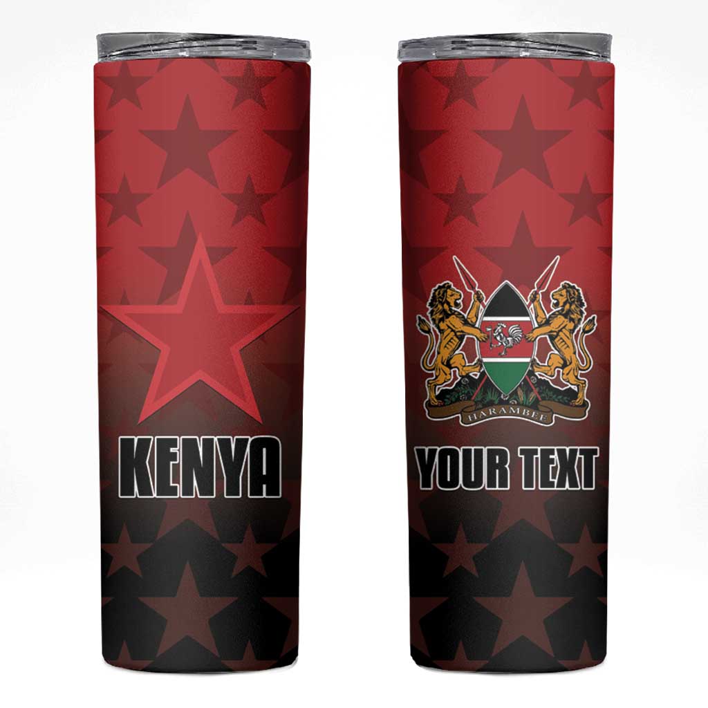 Custom Kenya Football Skinny Tumbler Go Harambee Stars - Red Jersey - Wonder Print Shop