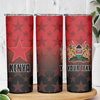 Custom Kenya Football Skinny Tumbler Go Harambee Stars - Red Jersey - Wonder Print Shop