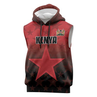 Custom Kenya Football Sleeveless Hoodie Go Harambee Stars - Red Jersey - Wonder Print Shop