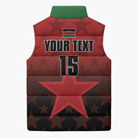 Custom Kenya Football Sleeveless Puffer Jacket Go Harambee Stars - Red Jersey - Wonder Print Shop