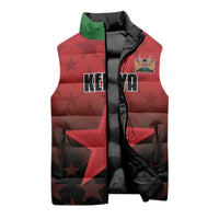 Custom Kenya Football Sleeveless Puffer Jacket Go Harambee Stars - Red Jersey - Wonder Print Shop